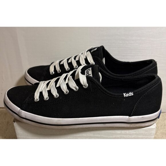 Keds Kickstart Sneakers Black Womens Sz 8 Canvas Laces Ortholite Insole WF54684 - Picture 7 of 11